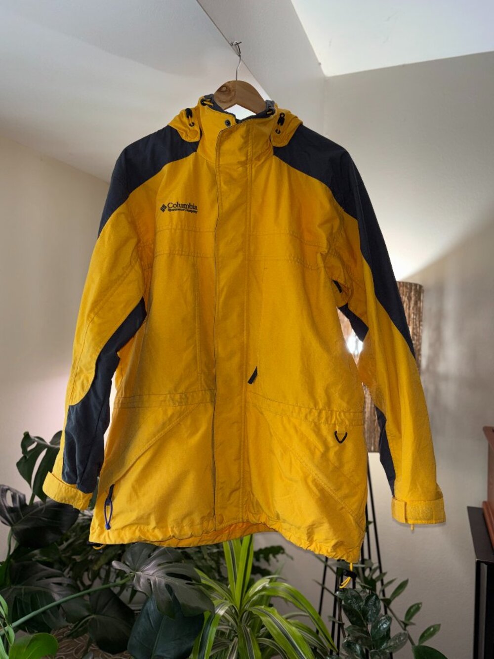 Columbia Men’s Double Whammy Ski Jacket Yellow Black Size L Technical Shell
